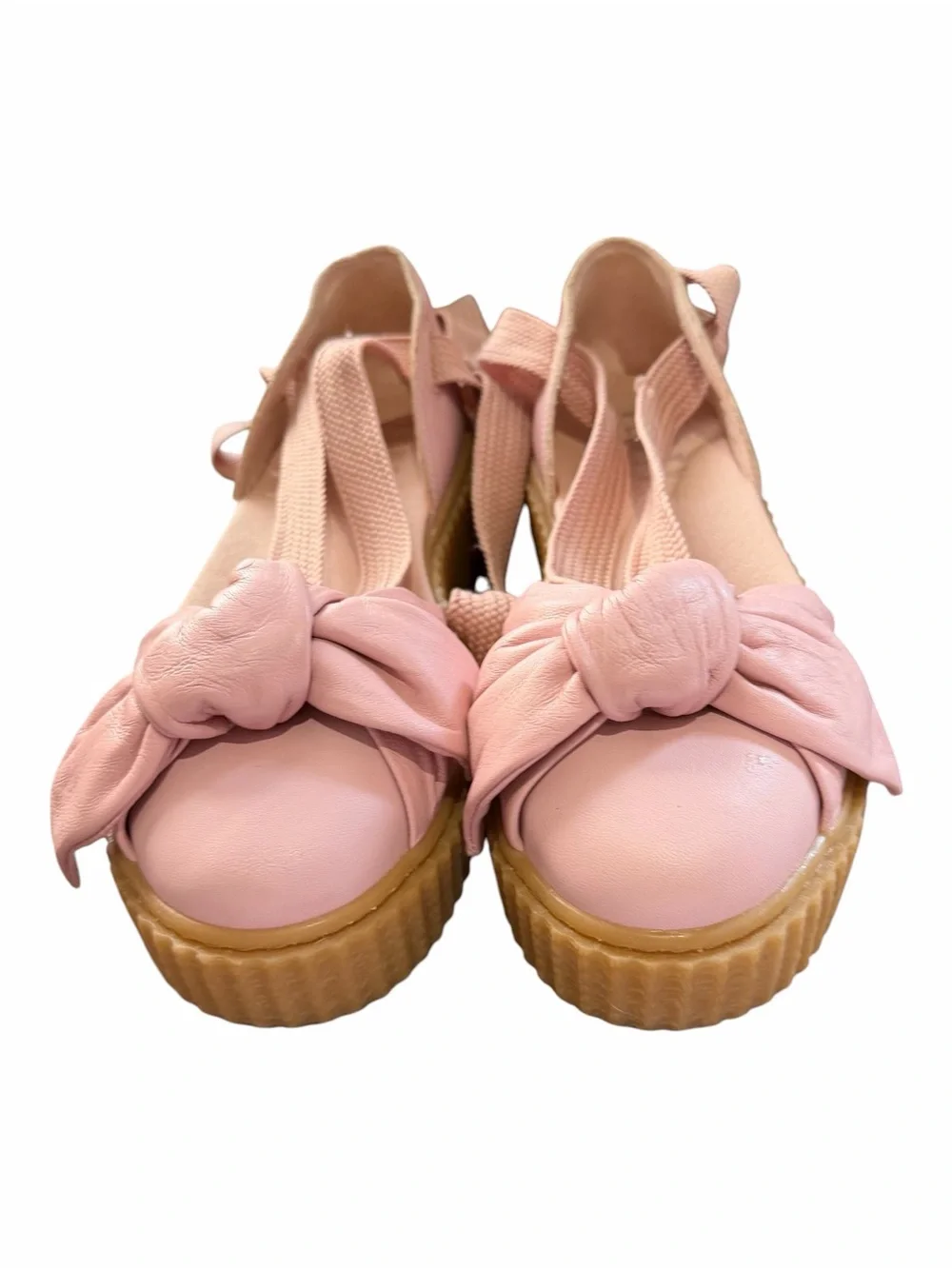 PUMA X FENTY Rihanna Bow Creeper Lace Up Platform Sneakers Shoes Pink‎ 9